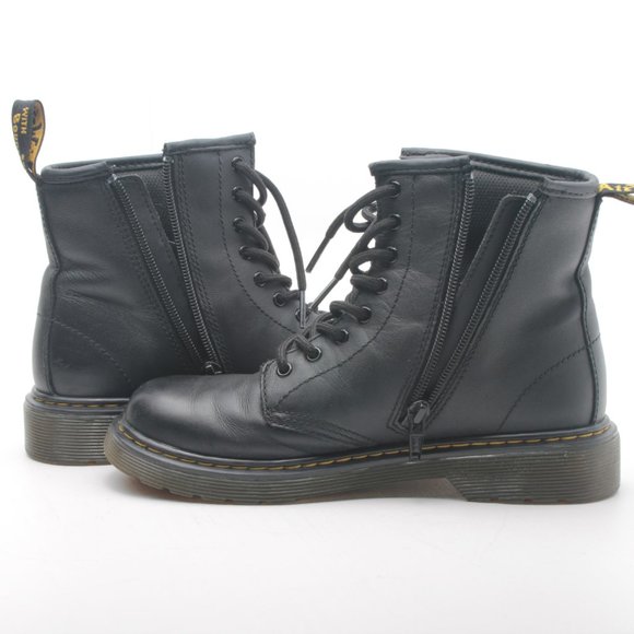 Dr. Marten's Softy T Leather Lace Up Black High Top Boot Kids US3 EU34 - Picture 7 of 16